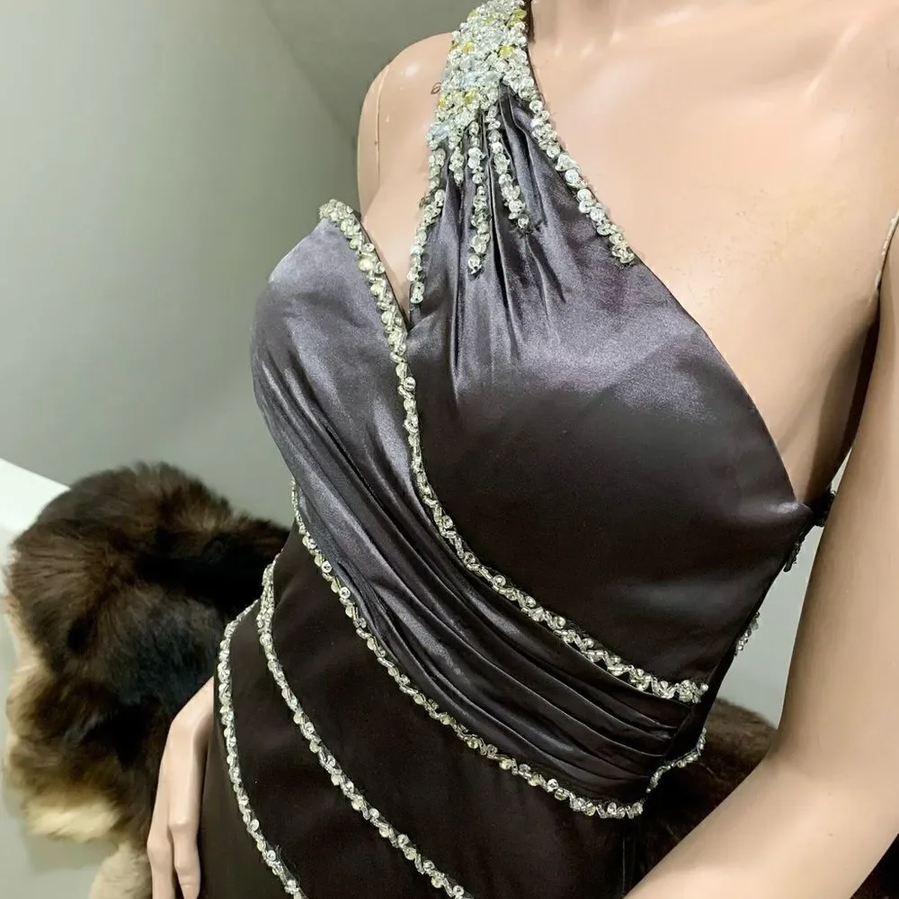 Chic & Sexy One Shoulder Beads & Sequins Gown